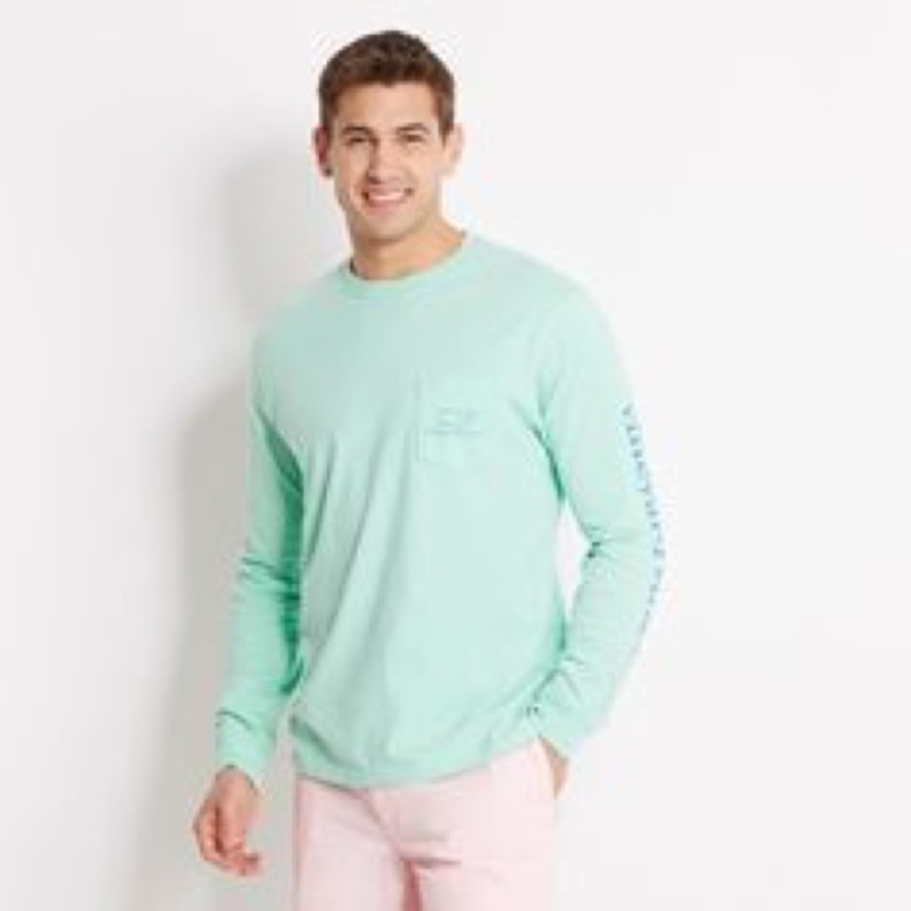 Vineyard Vines Long Sleeve Mint Green Tee